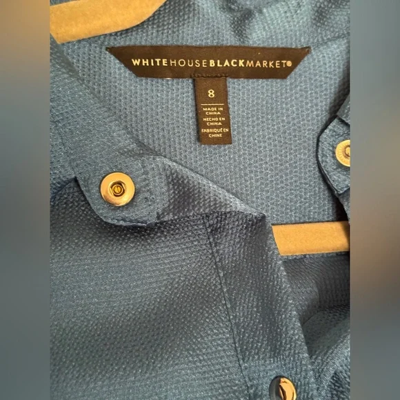 White House Black Market Blue Long Sleeve Dress - Picture 2 of 2